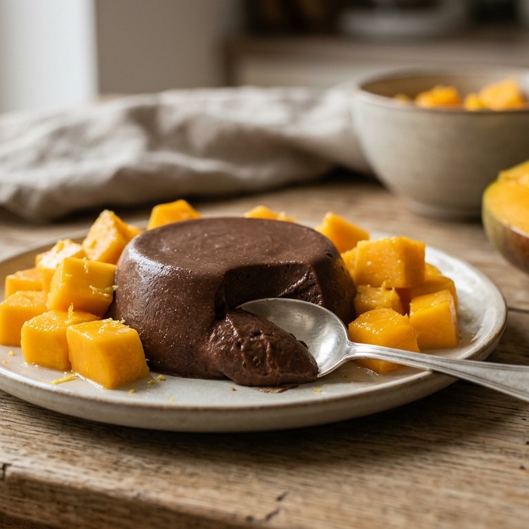 Chocoladegriesmeel met mango