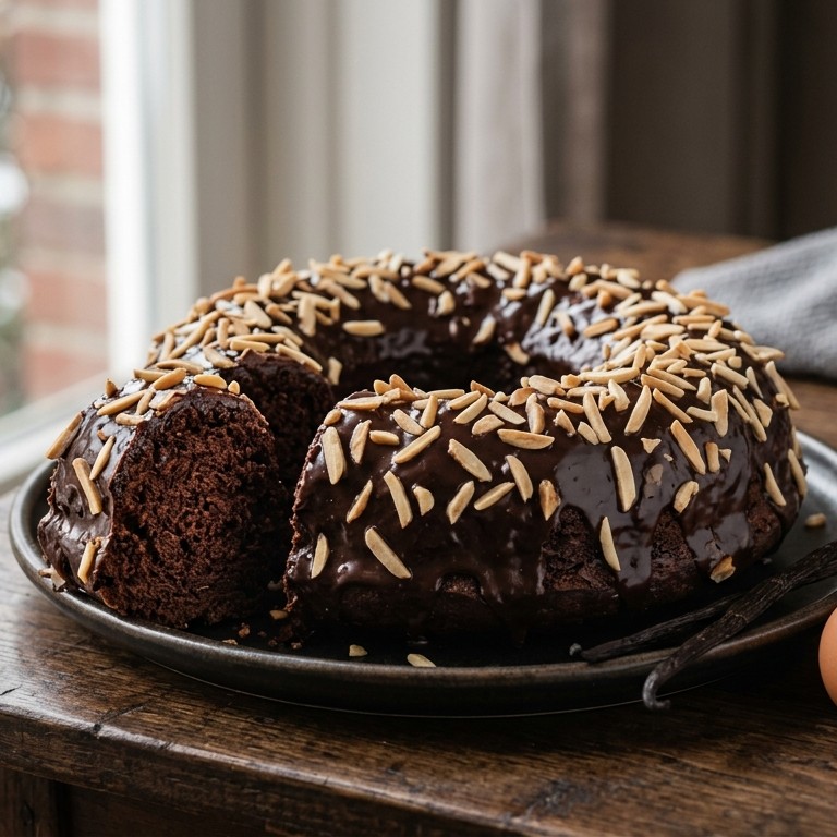 Chocoladekrans met amandelstekels