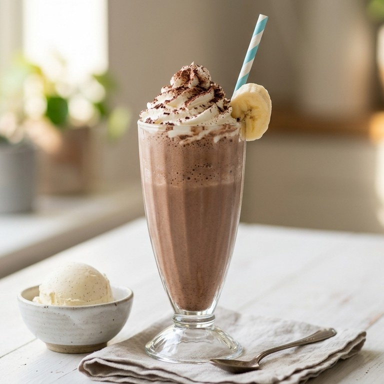 Chocolademilkshake met banaan