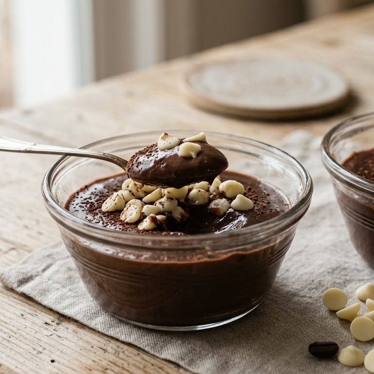Chocoladepudding met chocochips