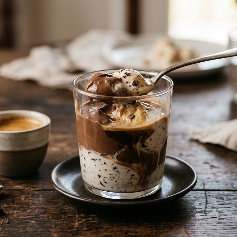 Chocoladeroom met ijs en espresso