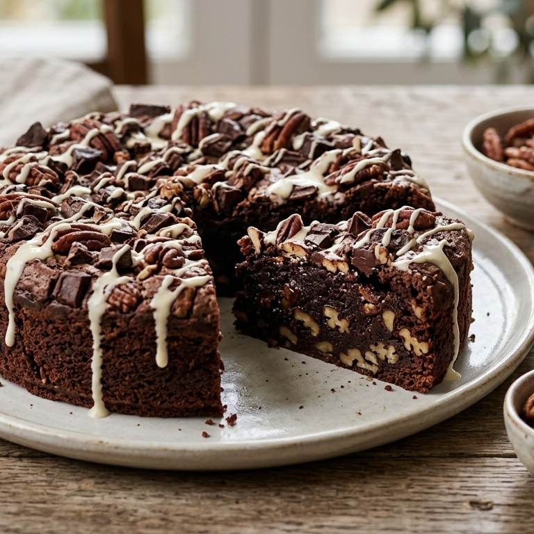Chocoladetaart met noten