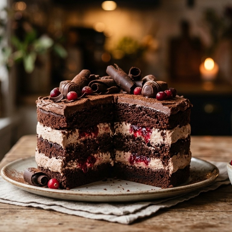 Chocoladetaart met rumroom