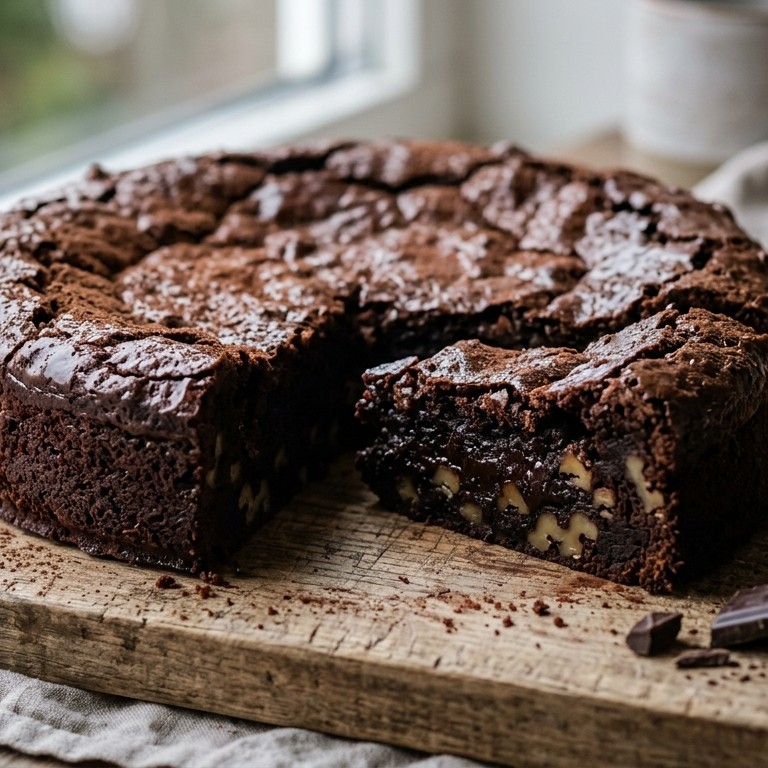 Chocoladetaart met walnoten