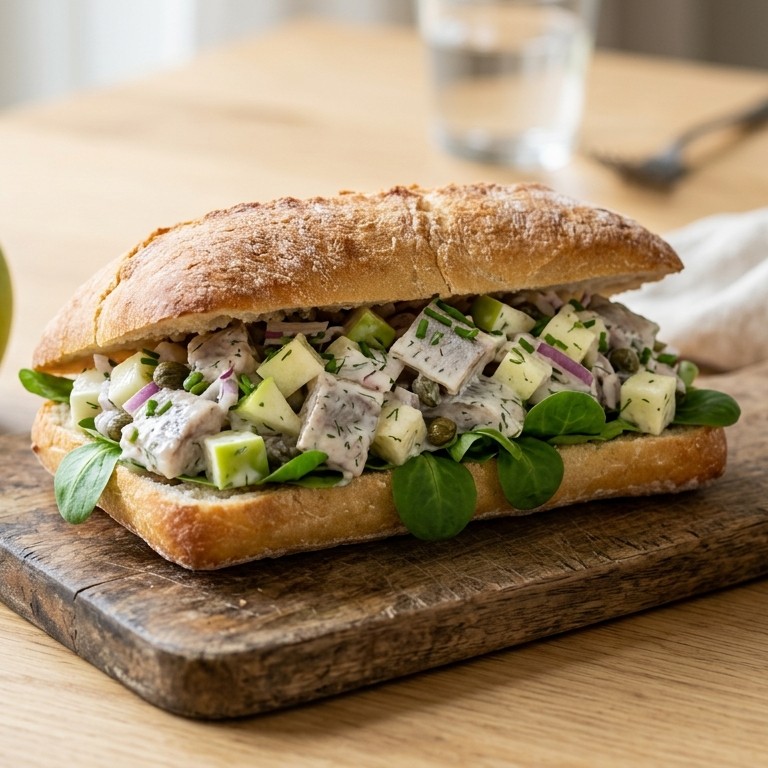 Ciabata met haringsalade