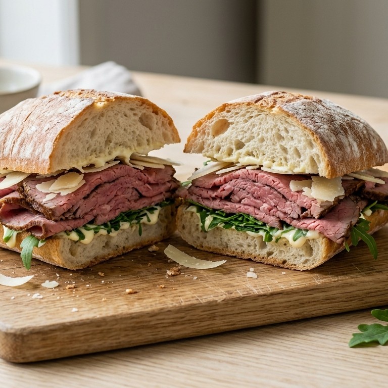 Ciabatta met carpaccio