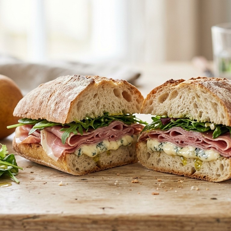 Ciabatta met parmaham en gorgonzola