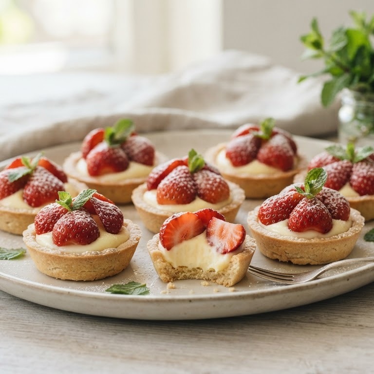 Citroentaartjes met aardbeien