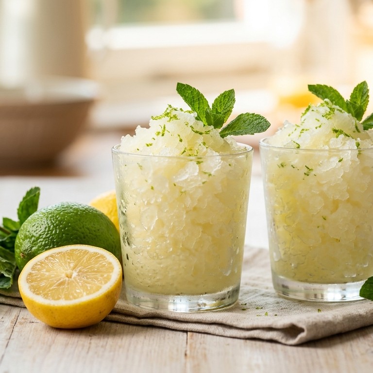 Citrusgranita met munt