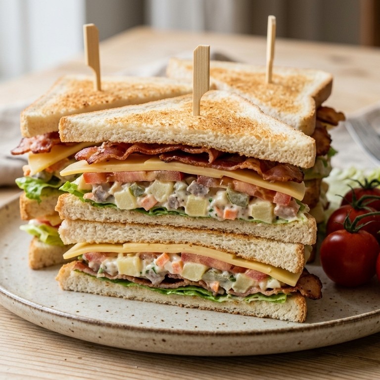 Clubsandwich met huzarensalade