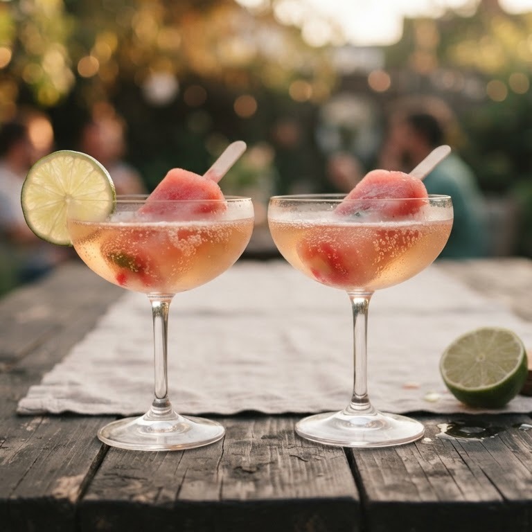 Cocktails met watermeloenijsjes