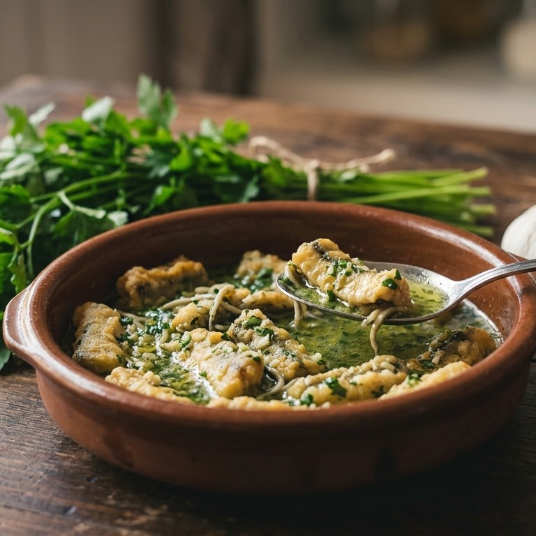 Congrio en salsa verde: Paling in peterseliesaus