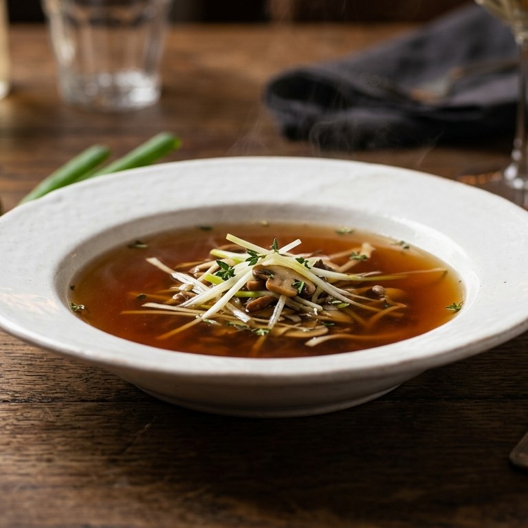 Consommé van champignons en ui