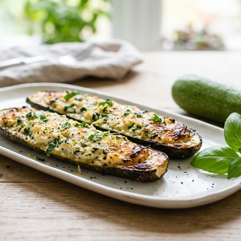 Courgette gevuld met een ricota kruidenkaas