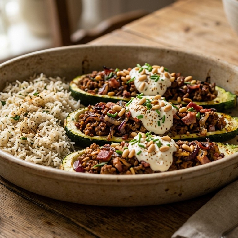 Courgette gevuld met lamsgehakt