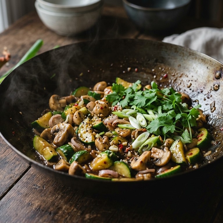 Courgette met Champignons en Koriander