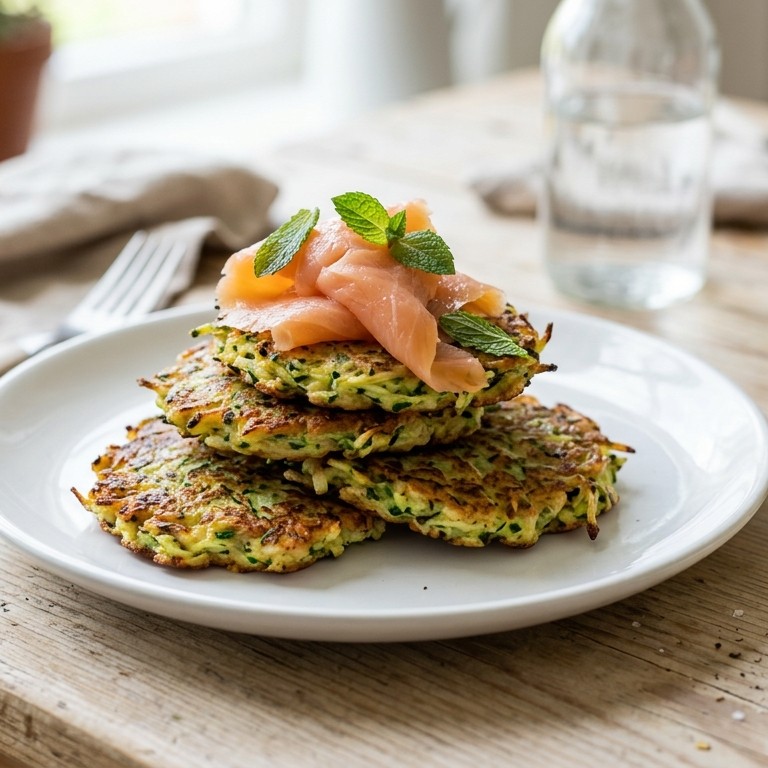 Courgettekoekjes met zalm