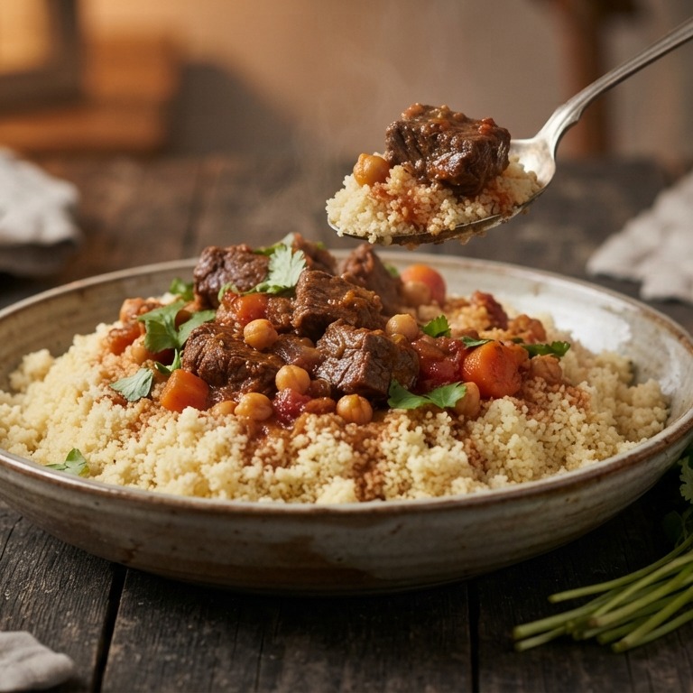 Couscous met kruidig rundvlees