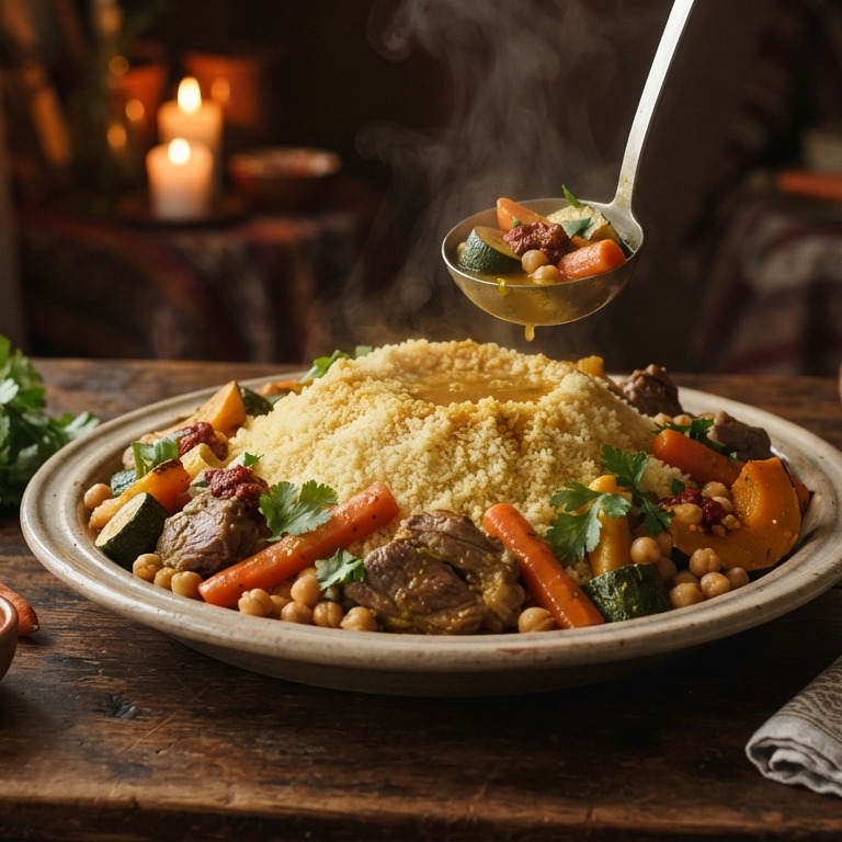 Couscous met lamsvlees en gemengde groenten