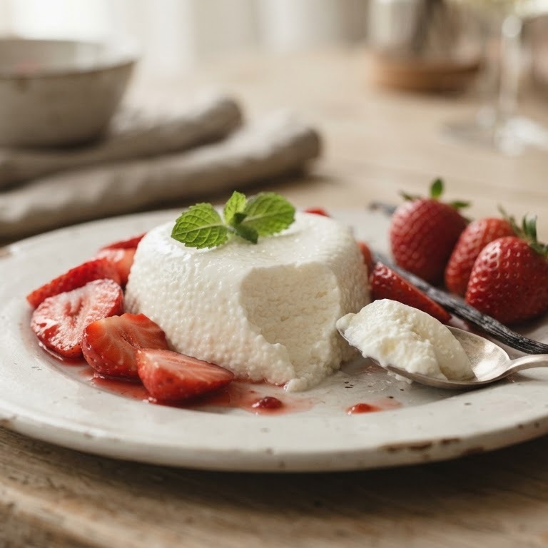 Crème au coeur met aardbeien