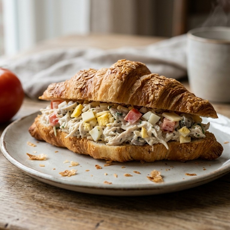 Croissant met kipsalade