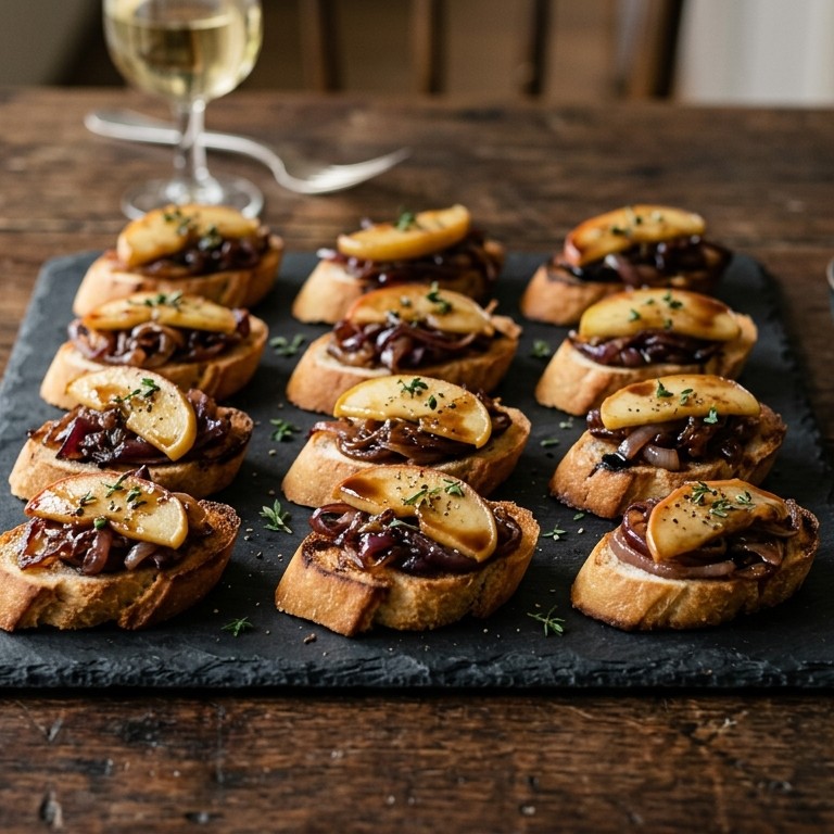 Crostini met appel en ui