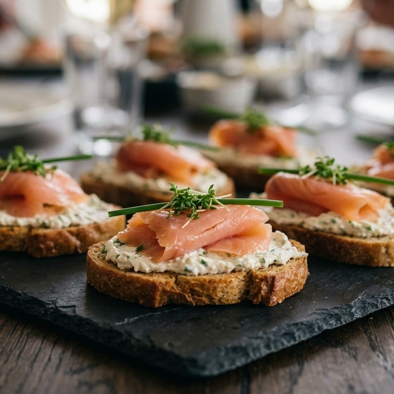 Crostini met zalm en mierikswortel
