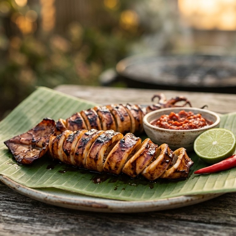 Cumi Bakar Ketjap (gegrilde inktvis)