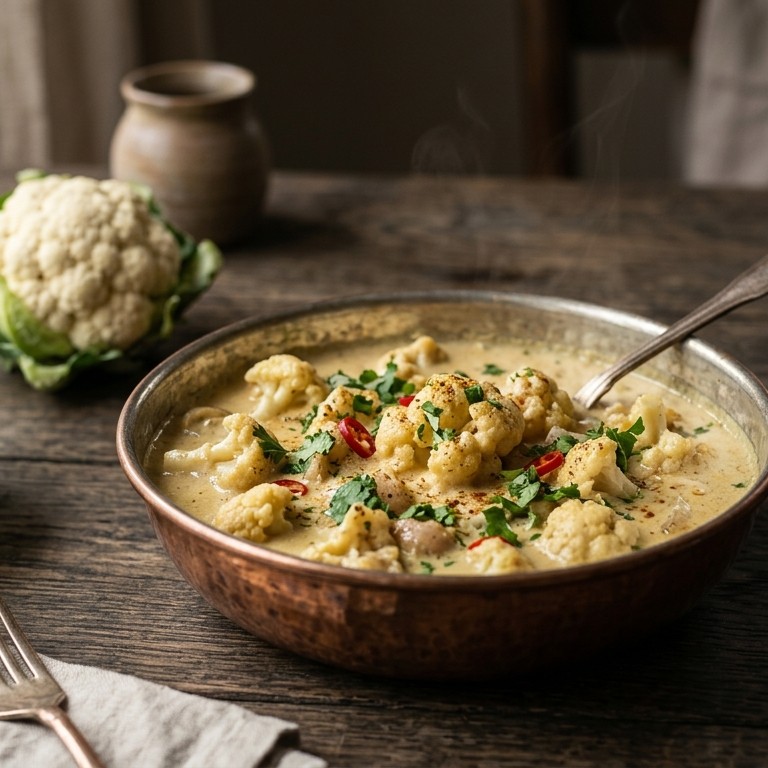 Curry van bloemkook met kokosmelk