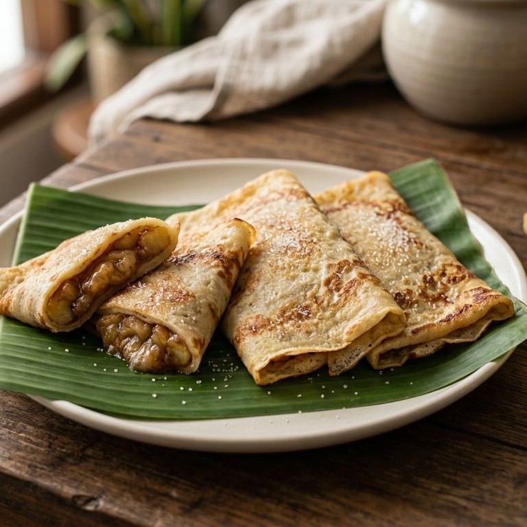 Dadar pisang (flensjes met banaan)
