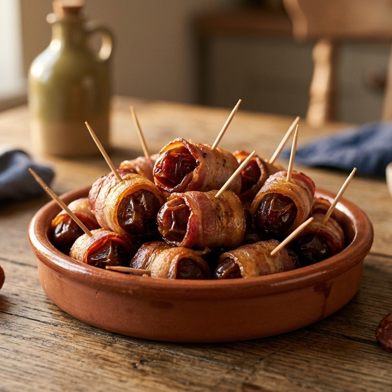 Dadels met chorizo en spek