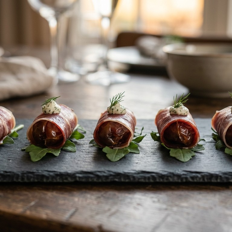 Dadels met pata negra (amuse bouche)