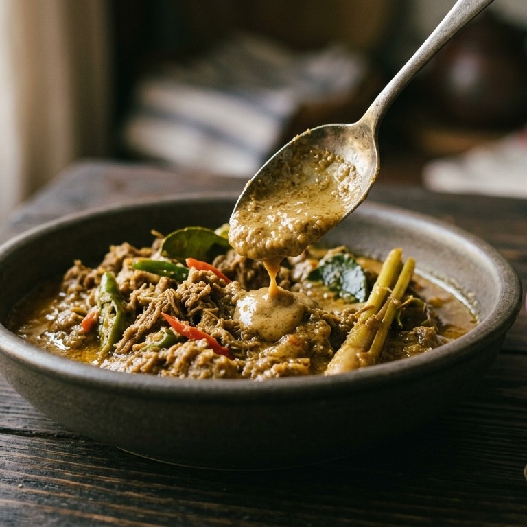 Daging Lelawar (gehakt met kokosmelk)