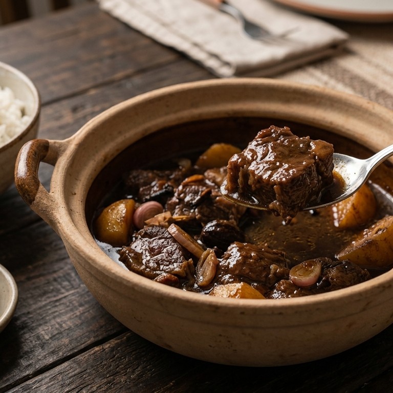 Daging semur (zachtjes gaar gestoofd licht gekruid rundvlees)