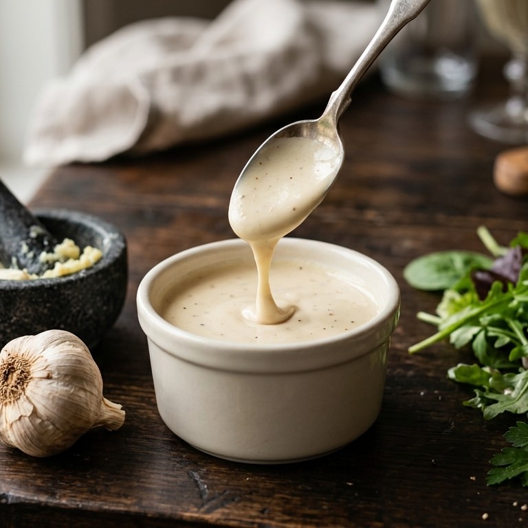 Dressing met knoflook
