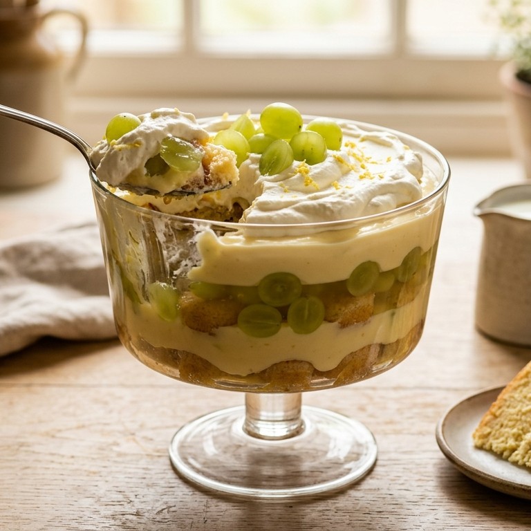 Druif-citroen Trifle (van restjes)