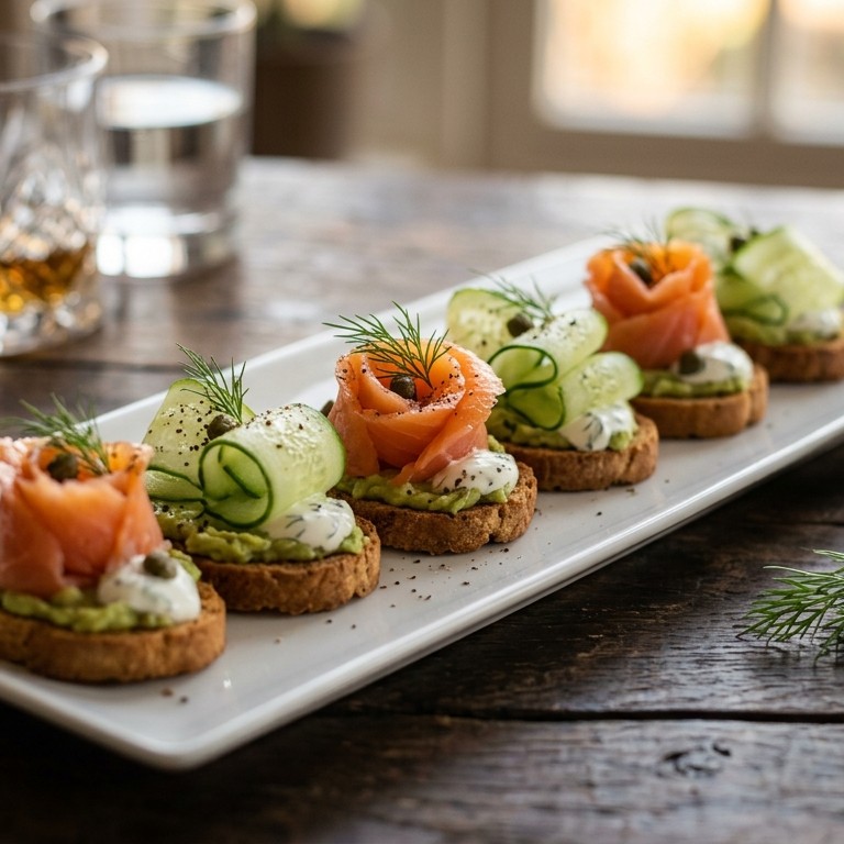 Duo van zalm en komkommer