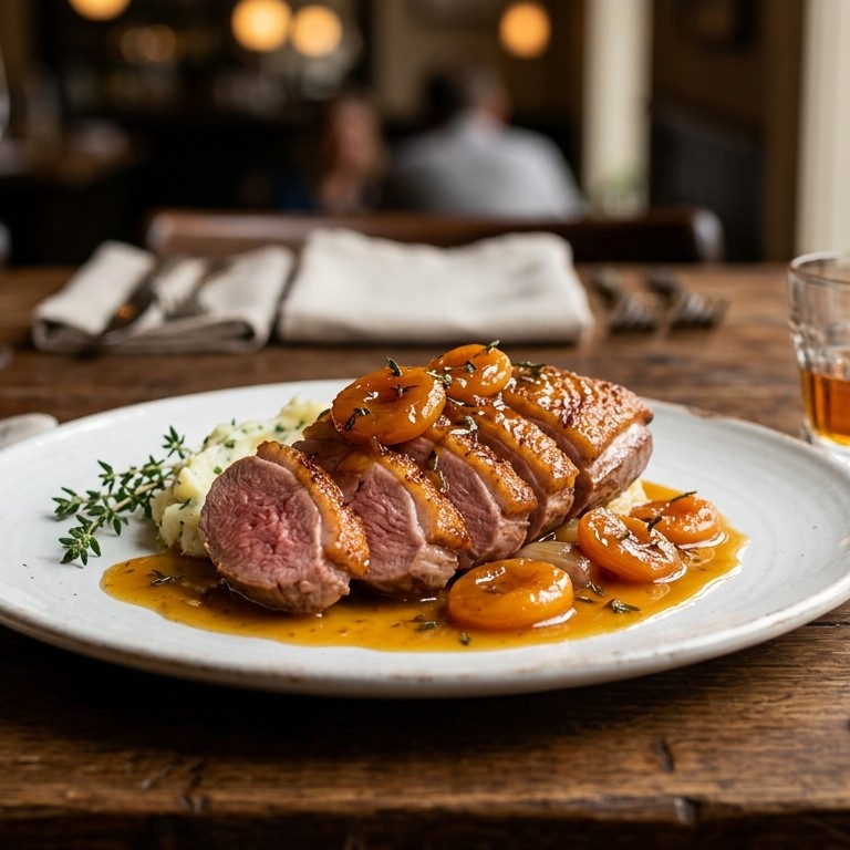 Eendenborstfilet met abrikozensaus