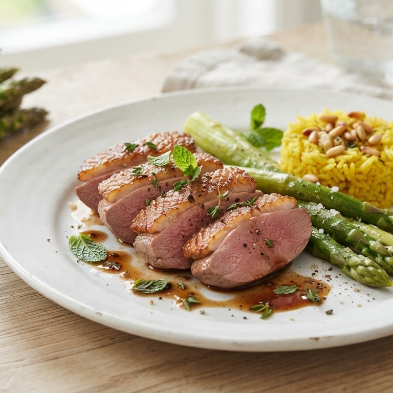 Eendenborstfilet met asperges