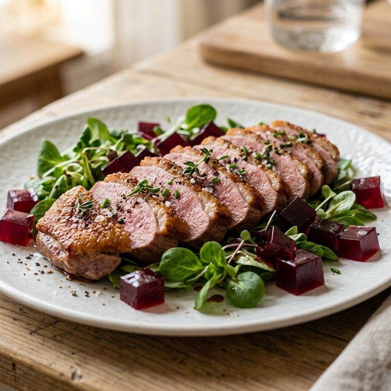 Eendenfilet met geleiblokjes