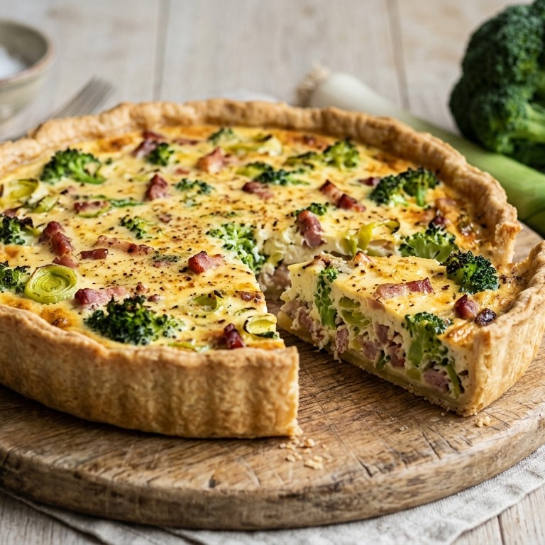 Eenvoudige quiche met spekjes