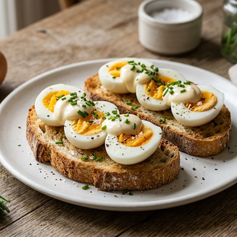 Eieren met zelfgemaakte mayonaise