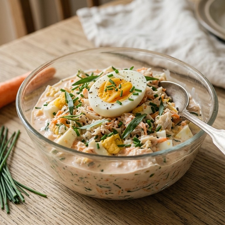 Eierensalade met krab