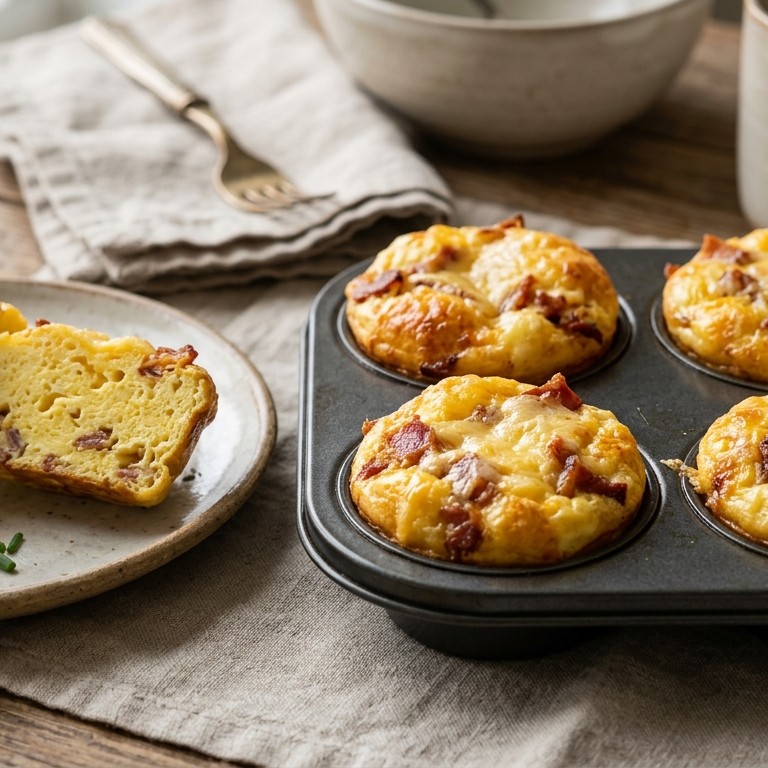 Eiermuffins met kaas en bacon