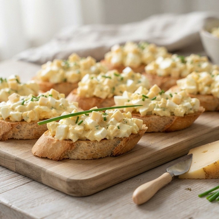 Eiersalade met kaas en bieslook