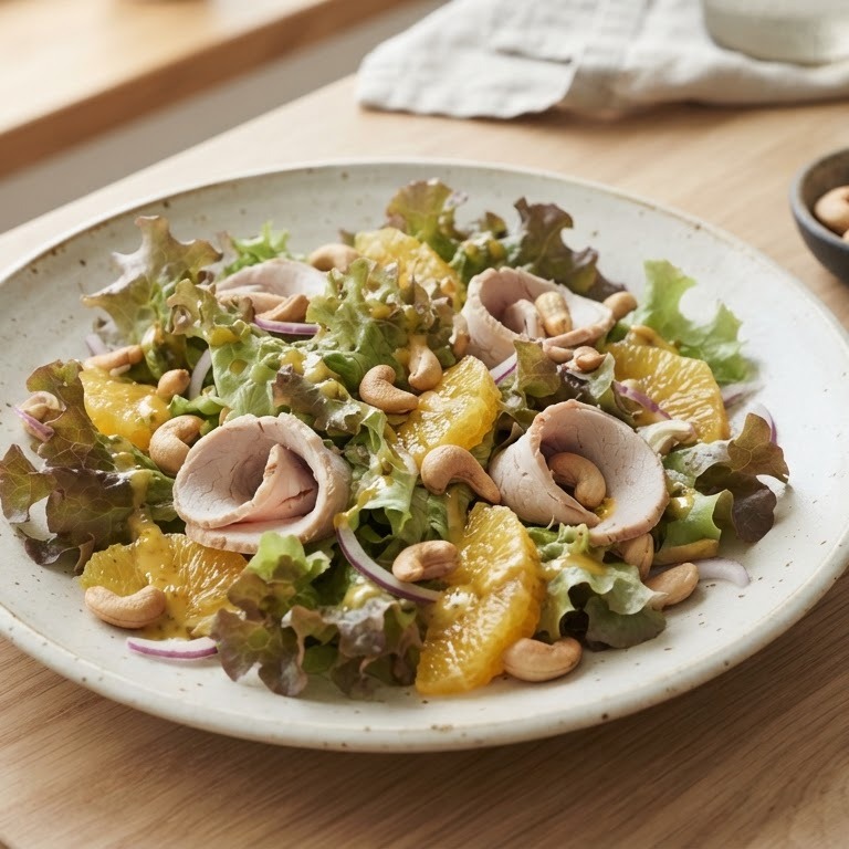 Eikenblad salade met sinaasappel en fricandeau