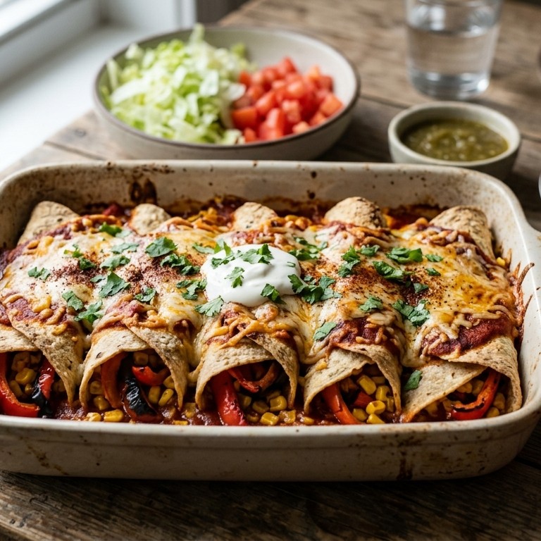 Enchiladas met gegrilde paprika en Prima Donna kaas
