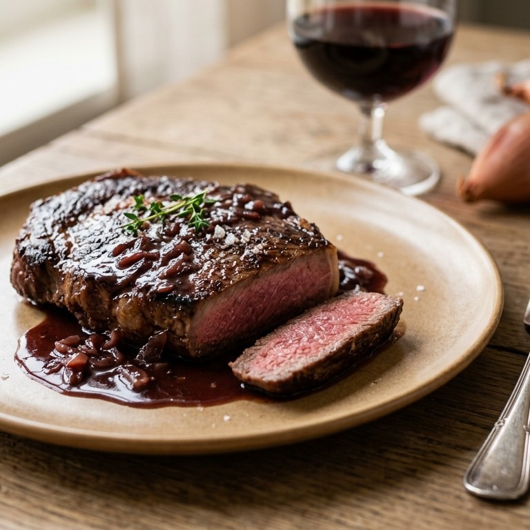 Entrecote met rode saus
