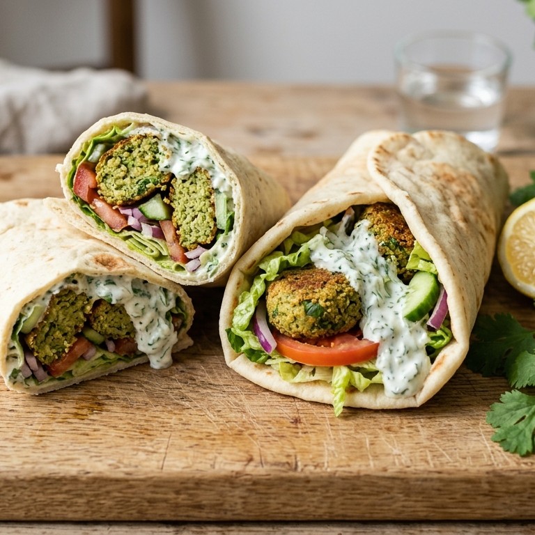 Falafel en tzatziki wraps