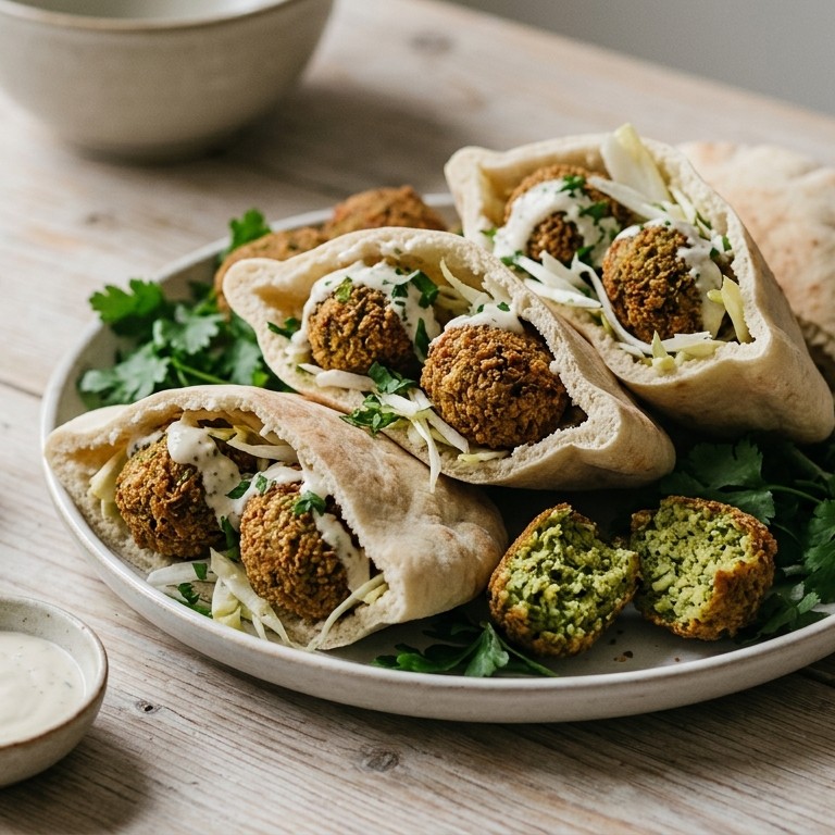 Falafel van kikkererwten en tuinbonen